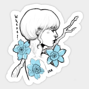 Where? Girl Sticker